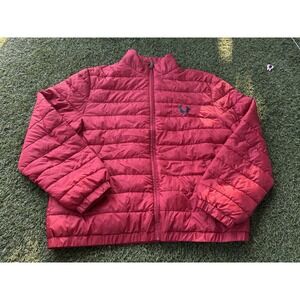 True Religion Jacket Mens Large Red Puffer Outdoors Hiking Lightweight Adult*